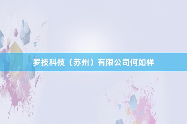 罗技科技（苏州）有限公司何如样